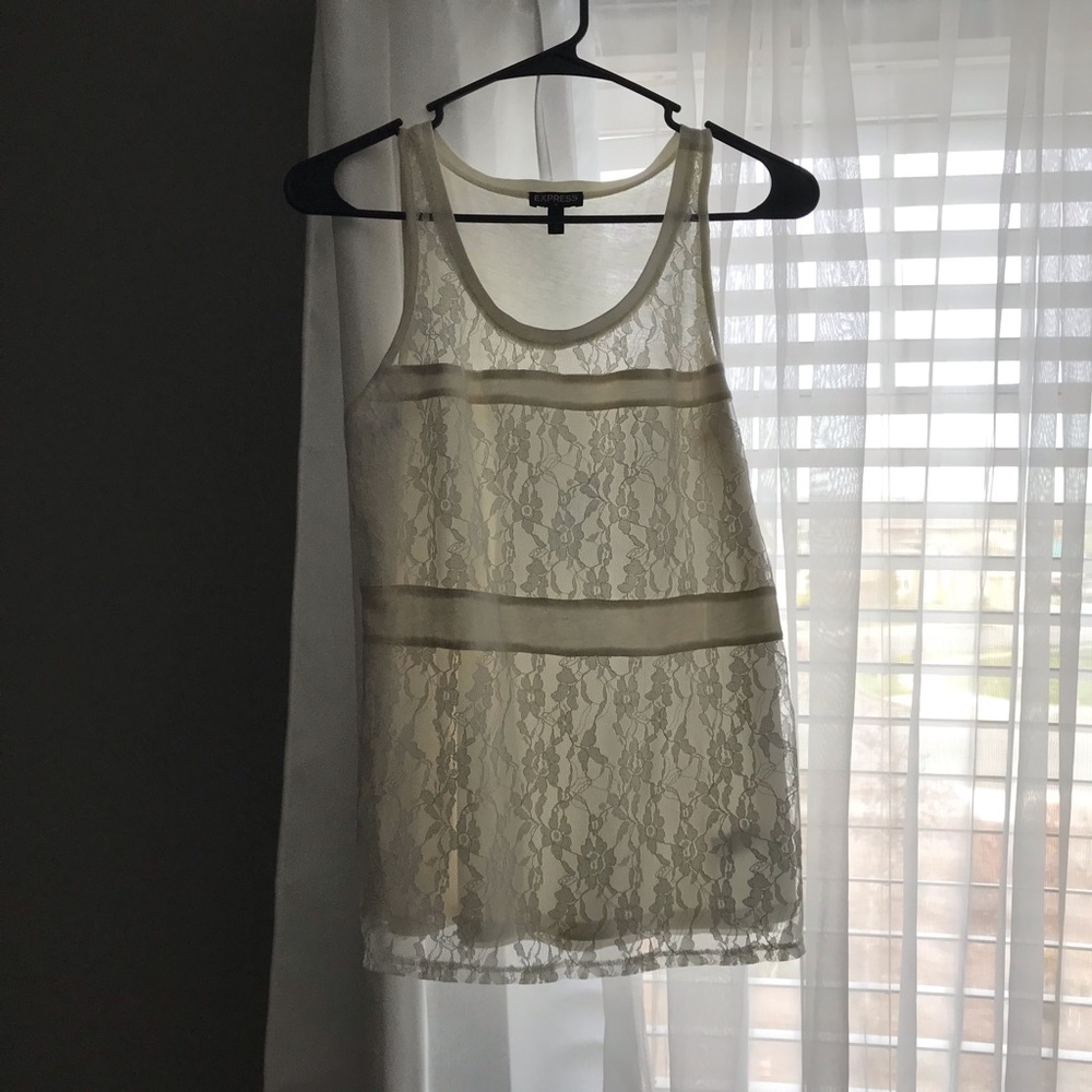 Express lace white shirt